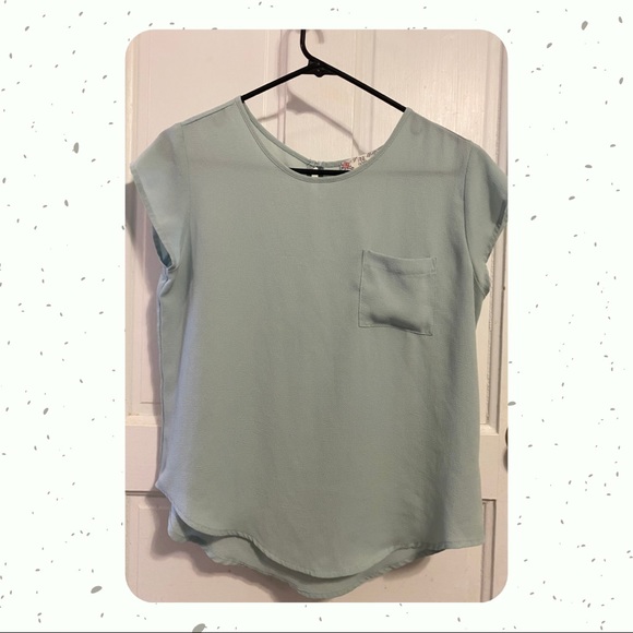 Pink Rose Tops - Sage Green Short-sleeve Shirt